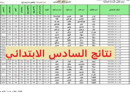 نتائج السادس الابتدائي 2022 الدور الاول موقع نتائجنا